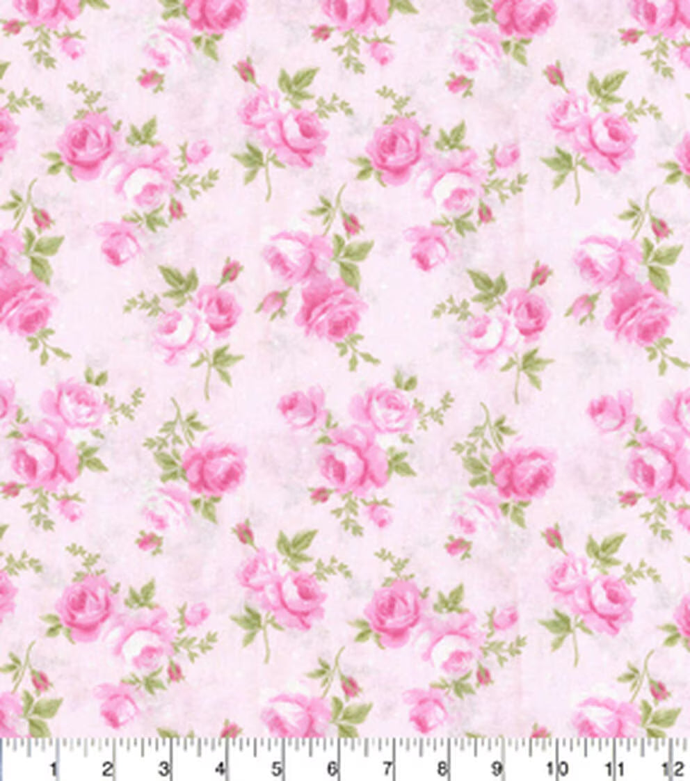Pink Flower Garden Quilt Cotton Fabric by Keepsake Calico