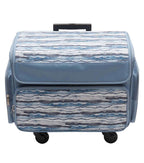 13′′ x 18′′ Blue Stripe Rolling Sewing Storage Tote by Top Notch