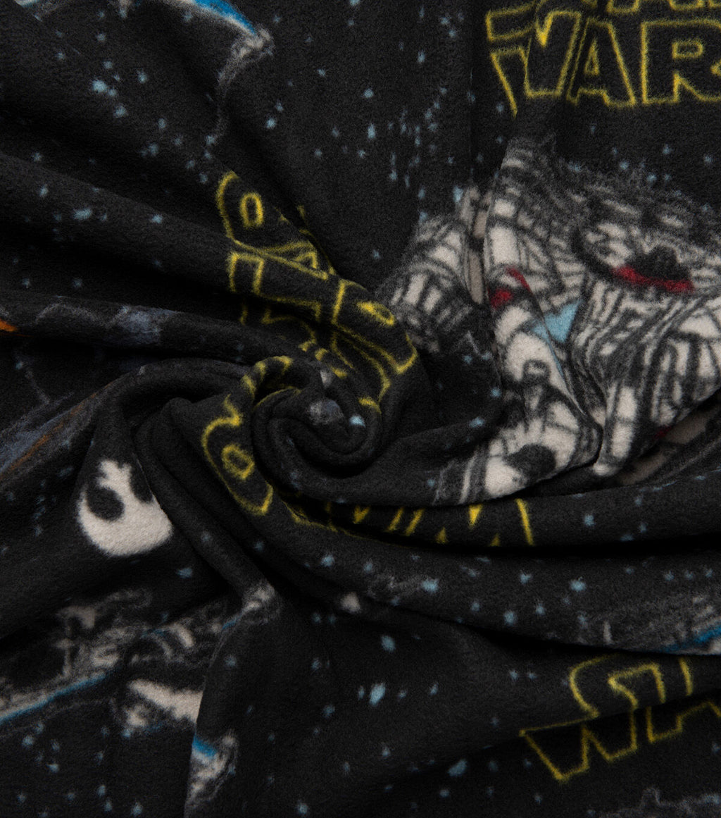 Star Wars Fleece Fabric 58 Ships Black