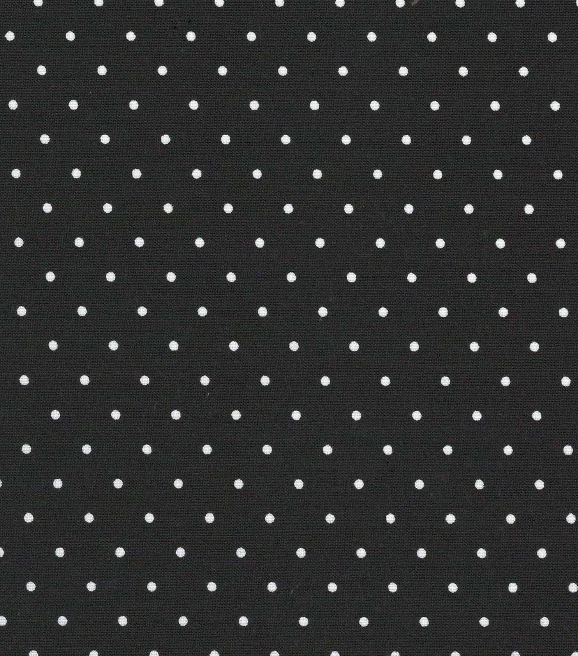 White Dots on Black Quilt Cotton Fabric by Quilter’s Showcase