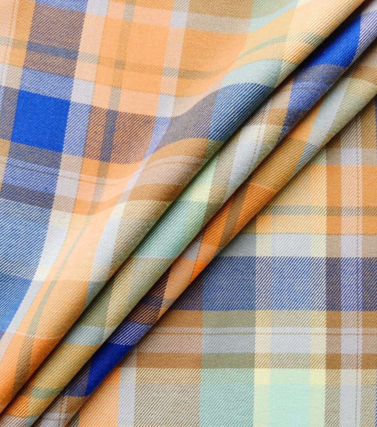 Fall Brushed Plaid Polyester Flannel Fabric