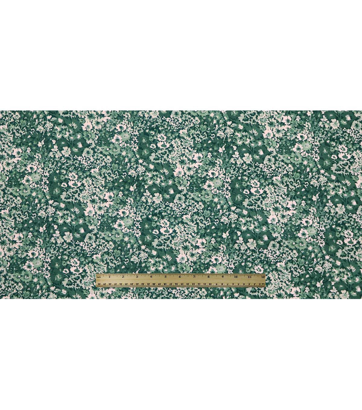 108 Green Tonal Floral Wide Flannel Fabric