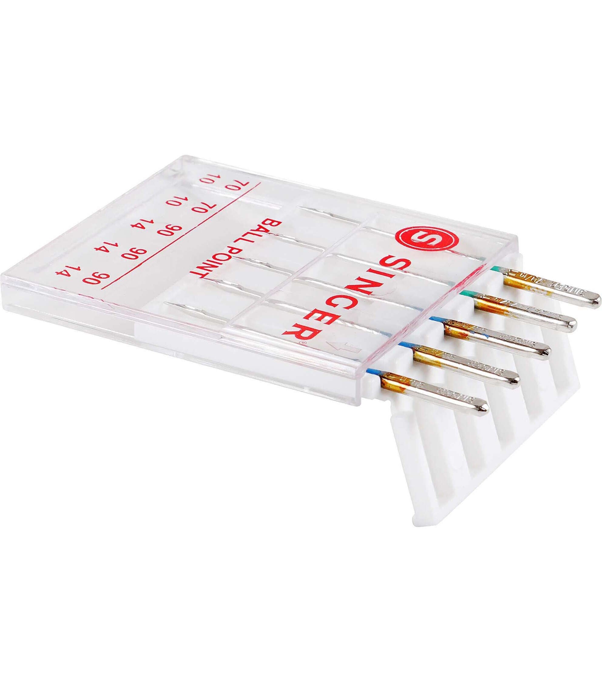 SINGER 70/10 & 80/12 Ball Point Sewing Machine Needles 5ct