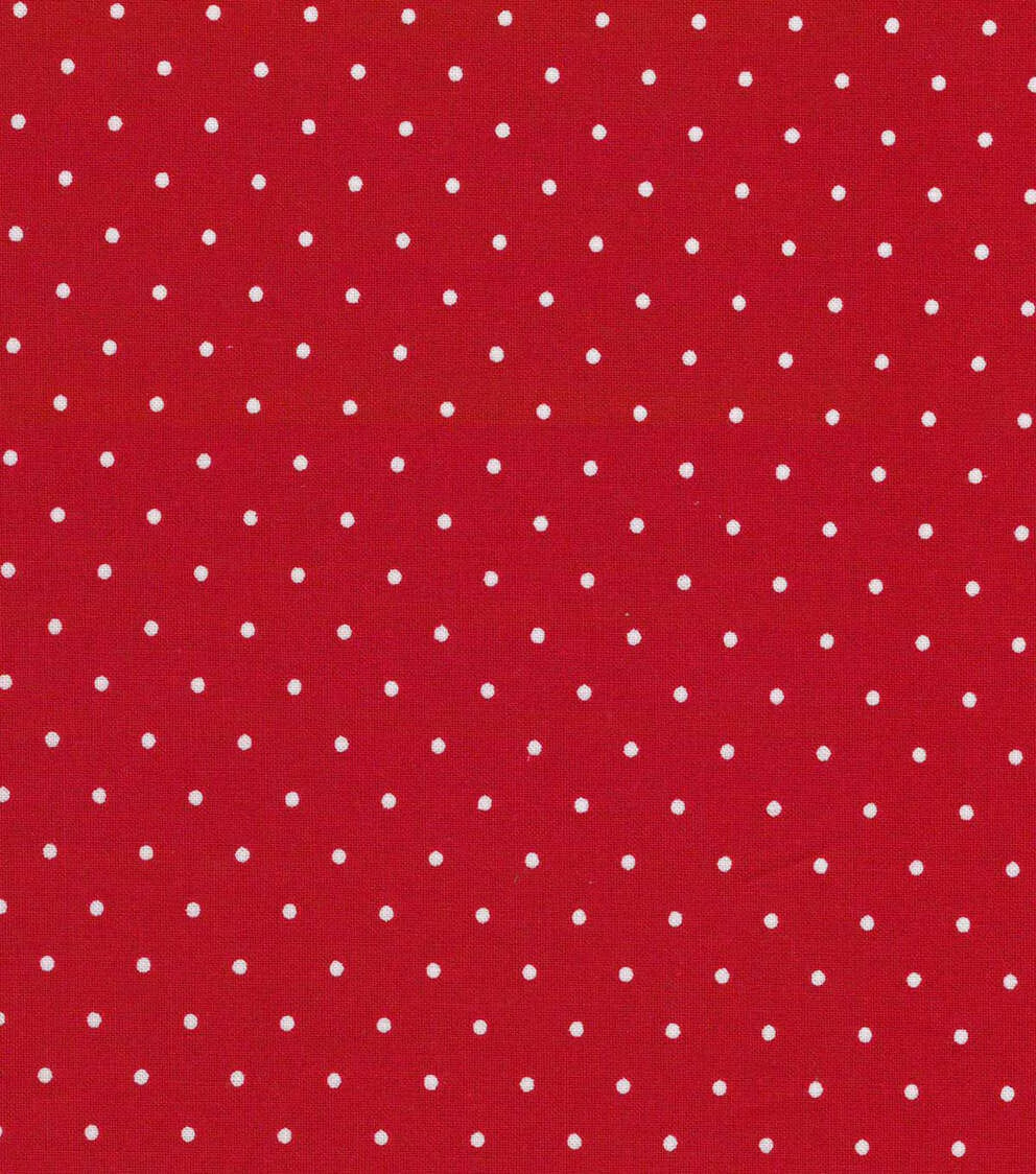 White Dots on Red Quilt Cotton Fabric by Quilter’s Showcase