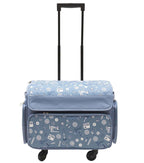 13′′ x 18′′ Sewing Print on Blue Rolling Sewing Storage Tote by Top Notch