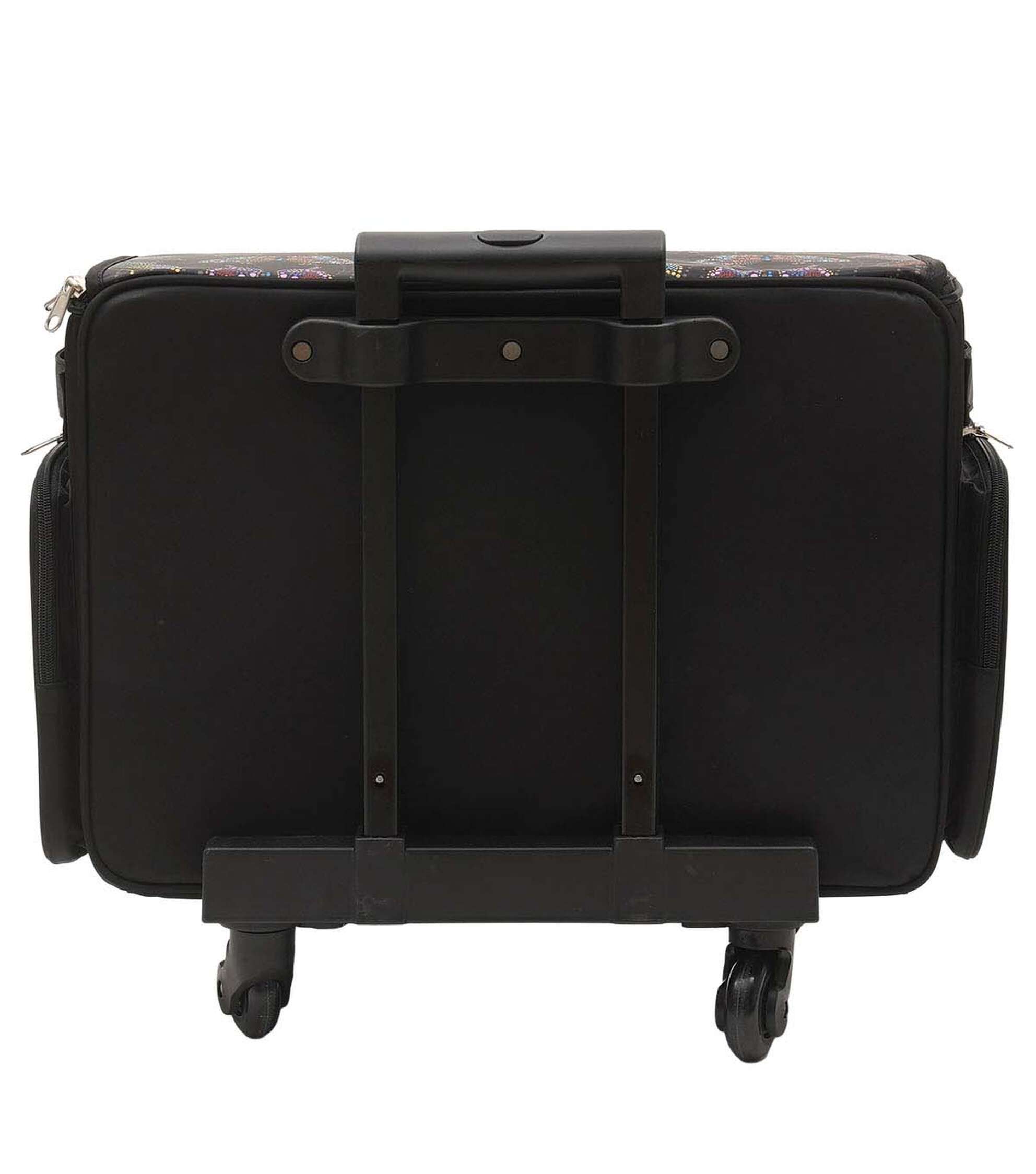 13′′ x 18′′ Butterflies on Black Rolling Sewing Storage Tote by Top Notch