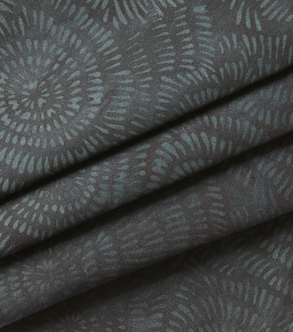 Black Dotted Circles Batik Cotton Fabric
