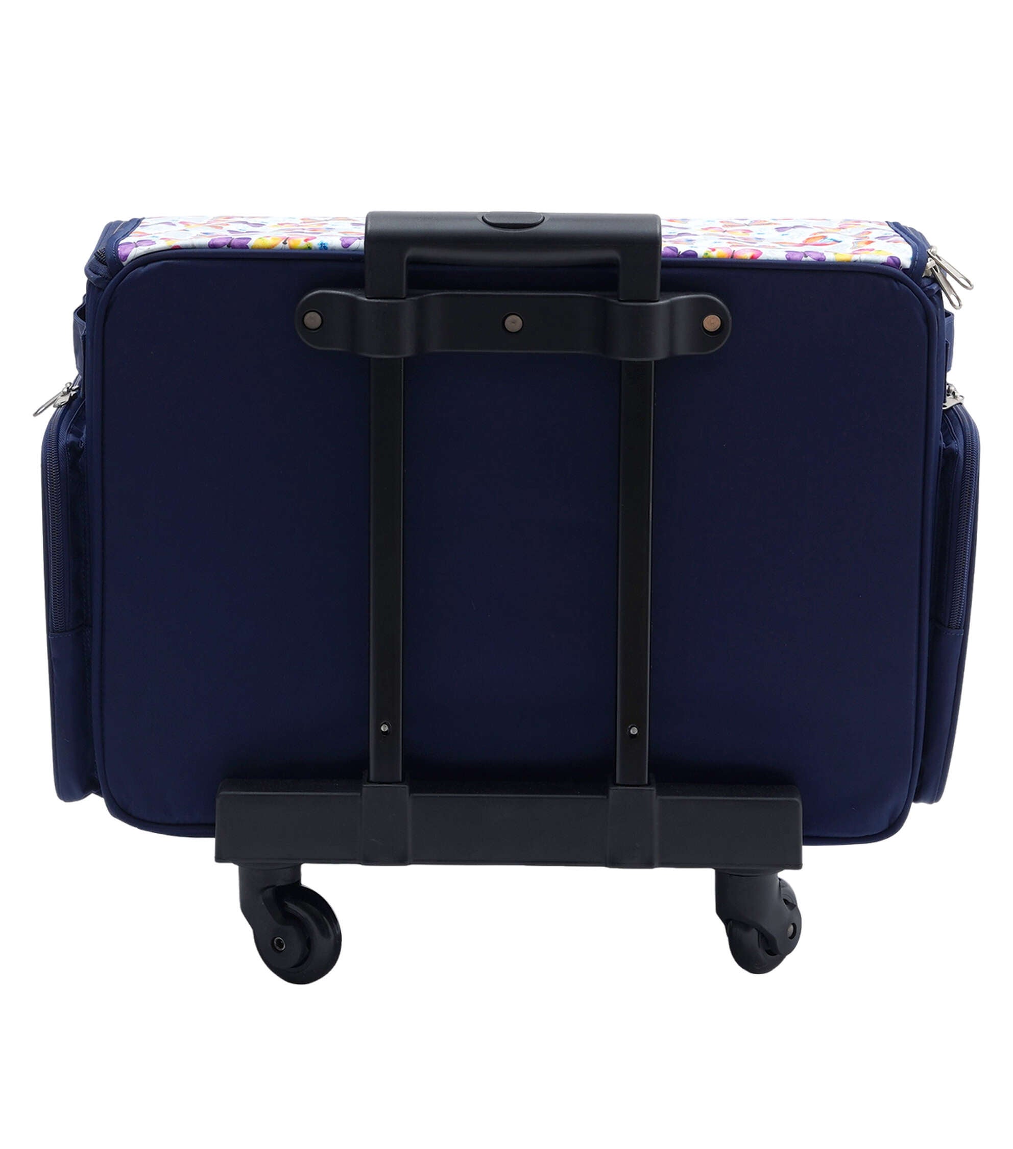 13′′ x 18′′ Purple Butterflies Rolling Sewing Storage Tote by Top Notch
