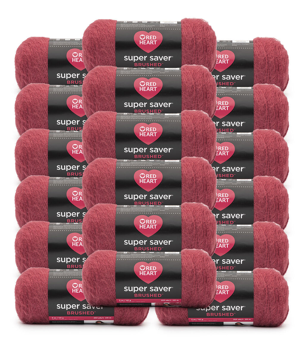 Red Heart Super Saver Brushed 260yds Worsted Acrylic Yarn 18 Bundle