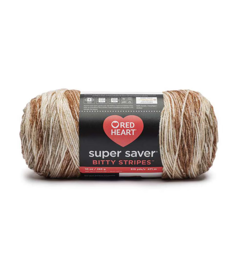 Red Heart Super Saver Bitty Stripe 515yds Worsted Acrylic Yarn