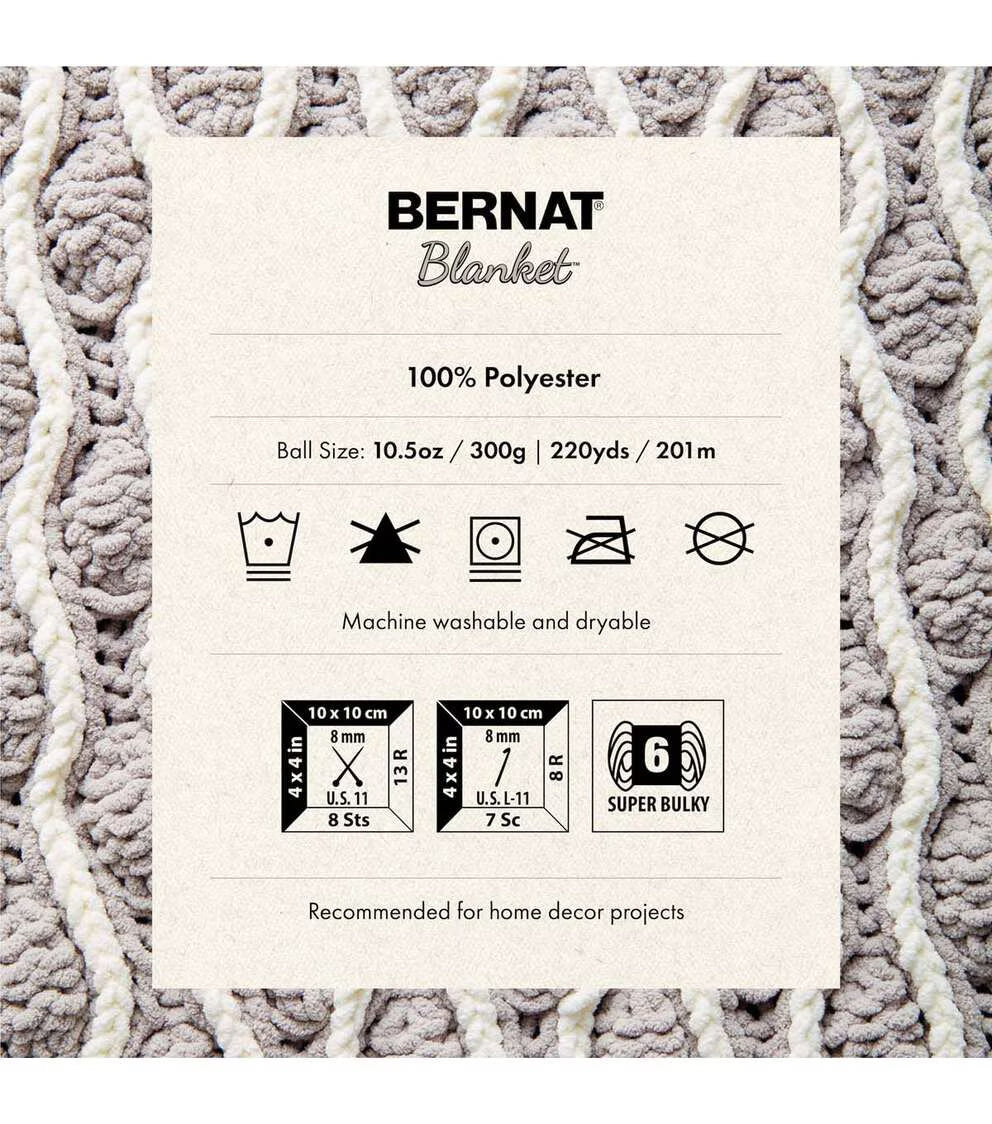 Bernat Big Ball Blanket 220yds Super Bulky Polyester Yarn