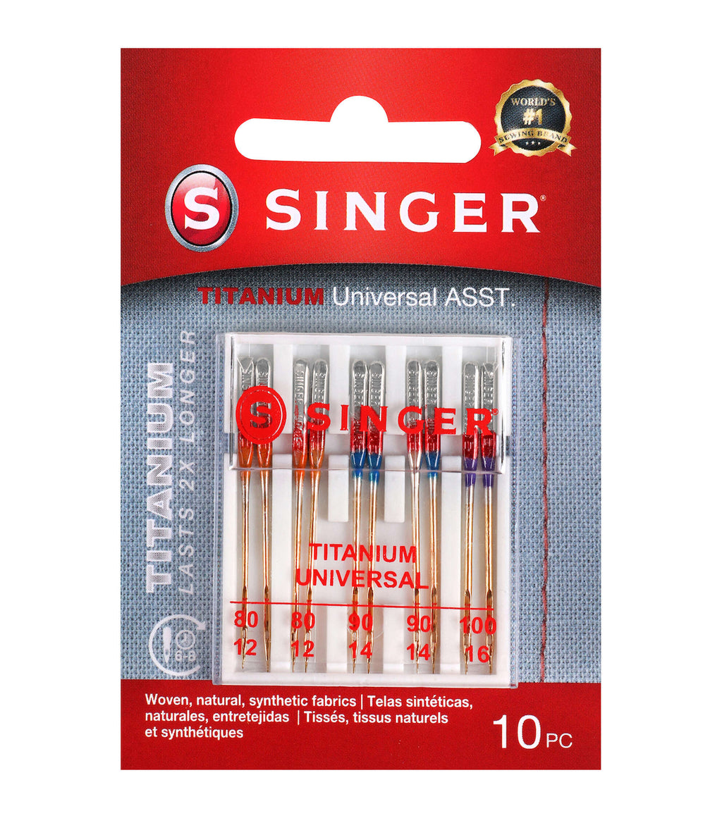 SINGER Titanium Universal Regular Point Machine Needles 10ct
