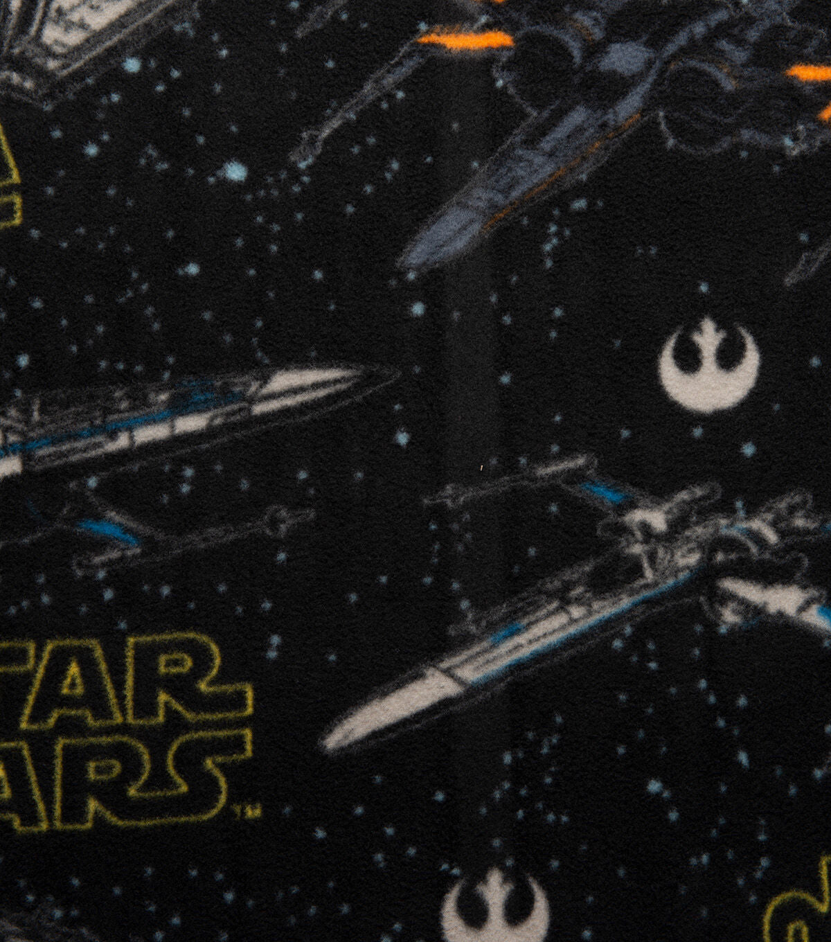 Star Wars Fleece Fabric 58 Ships Black