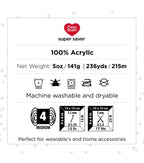 Red Heart Super Saver Brushed 260yds Worsted Acrylic Yarn 18 Bundle