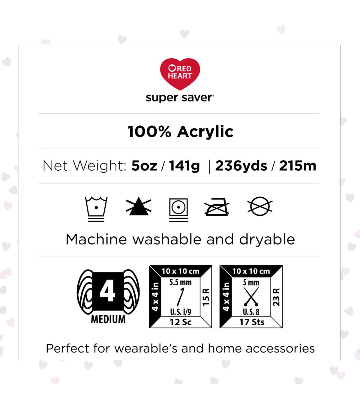 Red Heart Super Saver Brushed 260yds Worsted Acrylic Yarn 18 Bundle