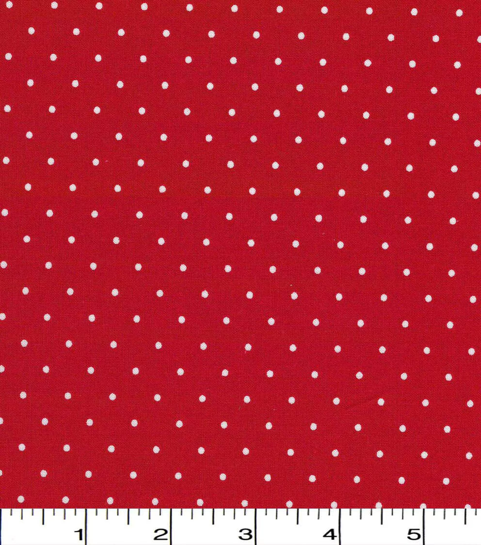 White Dots on Red Quilt Cotton Fabric by Quilter’s Showcase