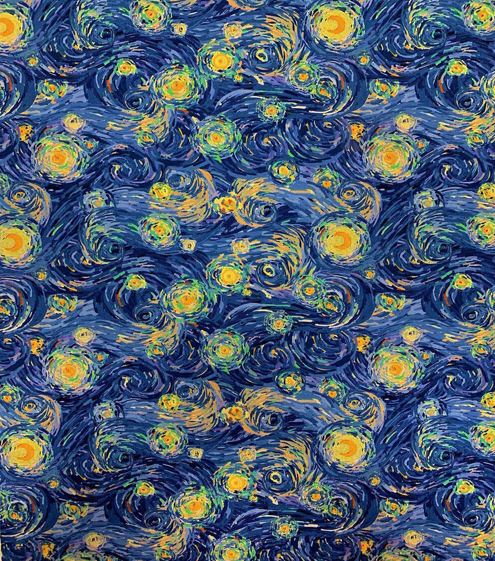 Blue & Yellow Swirls Quilt Cotton Fabric by Keepsake Calico