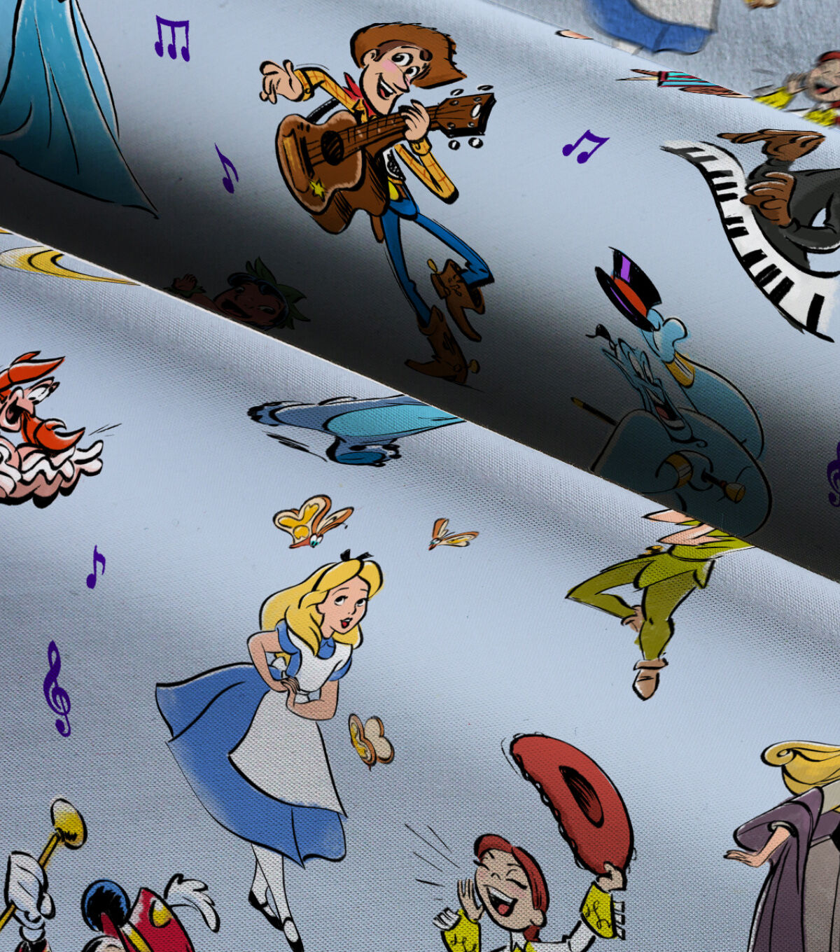Disney Stylized Characters Cotton Fabric