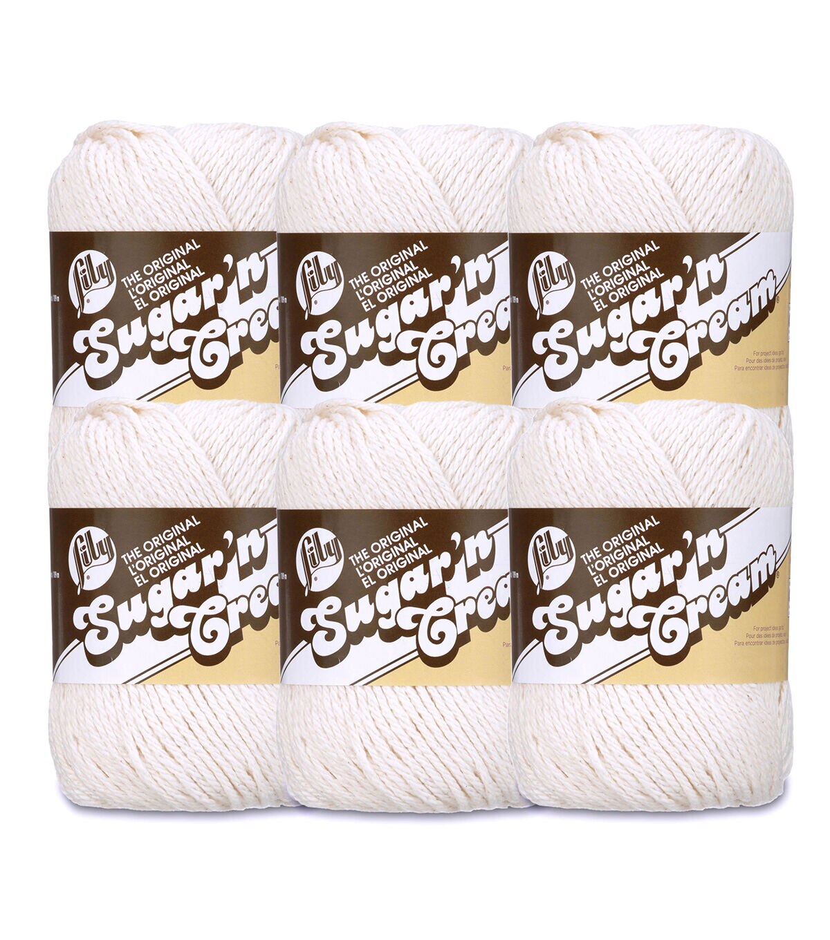 Lily Sugar’n Cream 120yds Worsted Cotton Yarn 6 Bundle