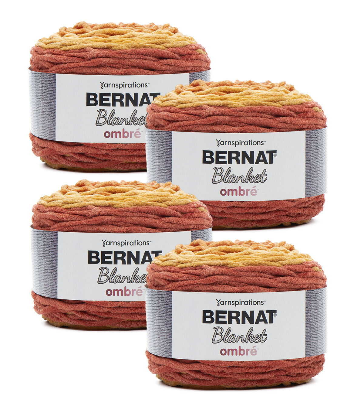 Bernat Ombre Blanket 220yds Super Bulky Polyester Yarn 4 Bundle