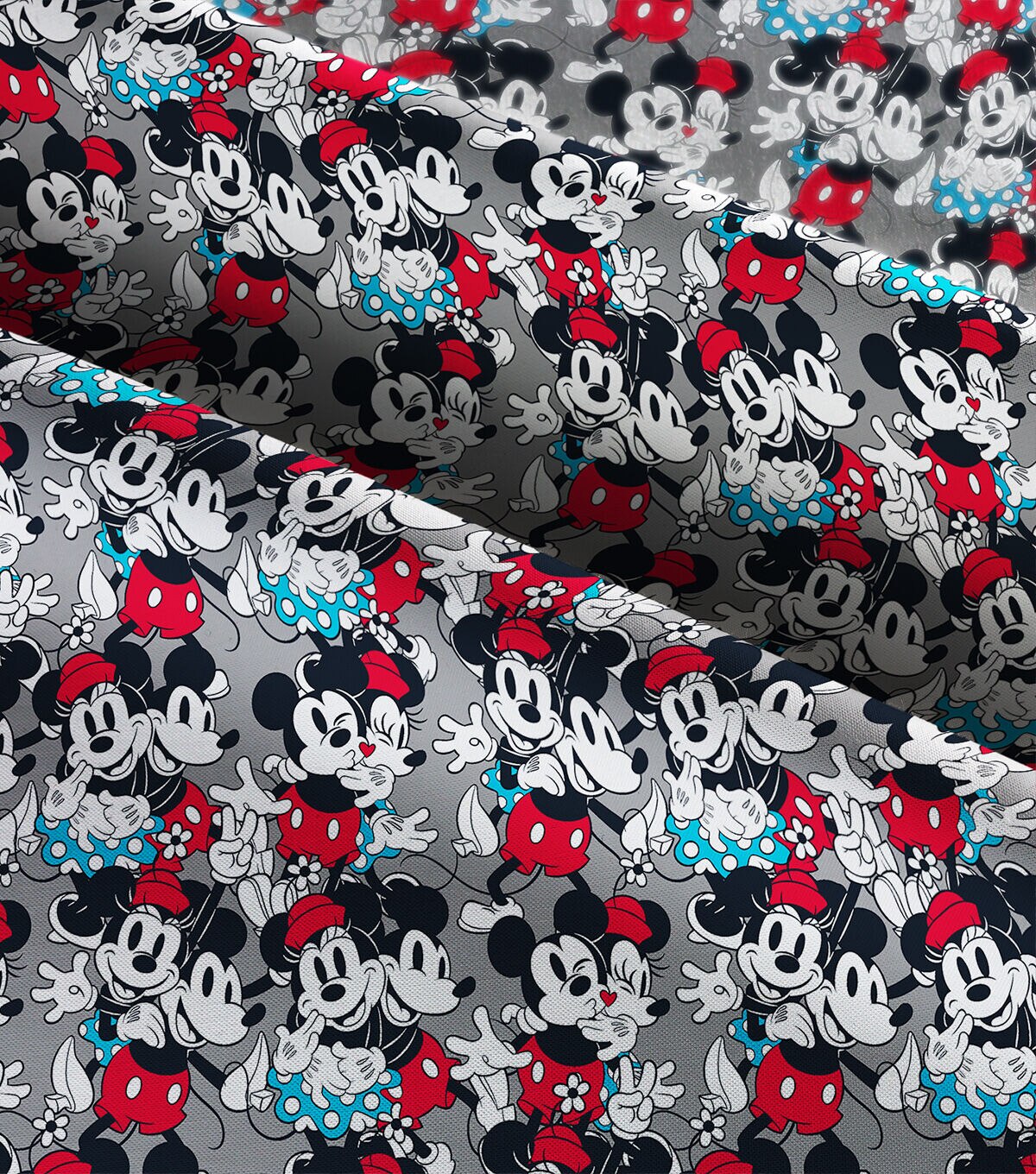 Mickey and Minnie Mouse Vintage Packed Cotton Fabric