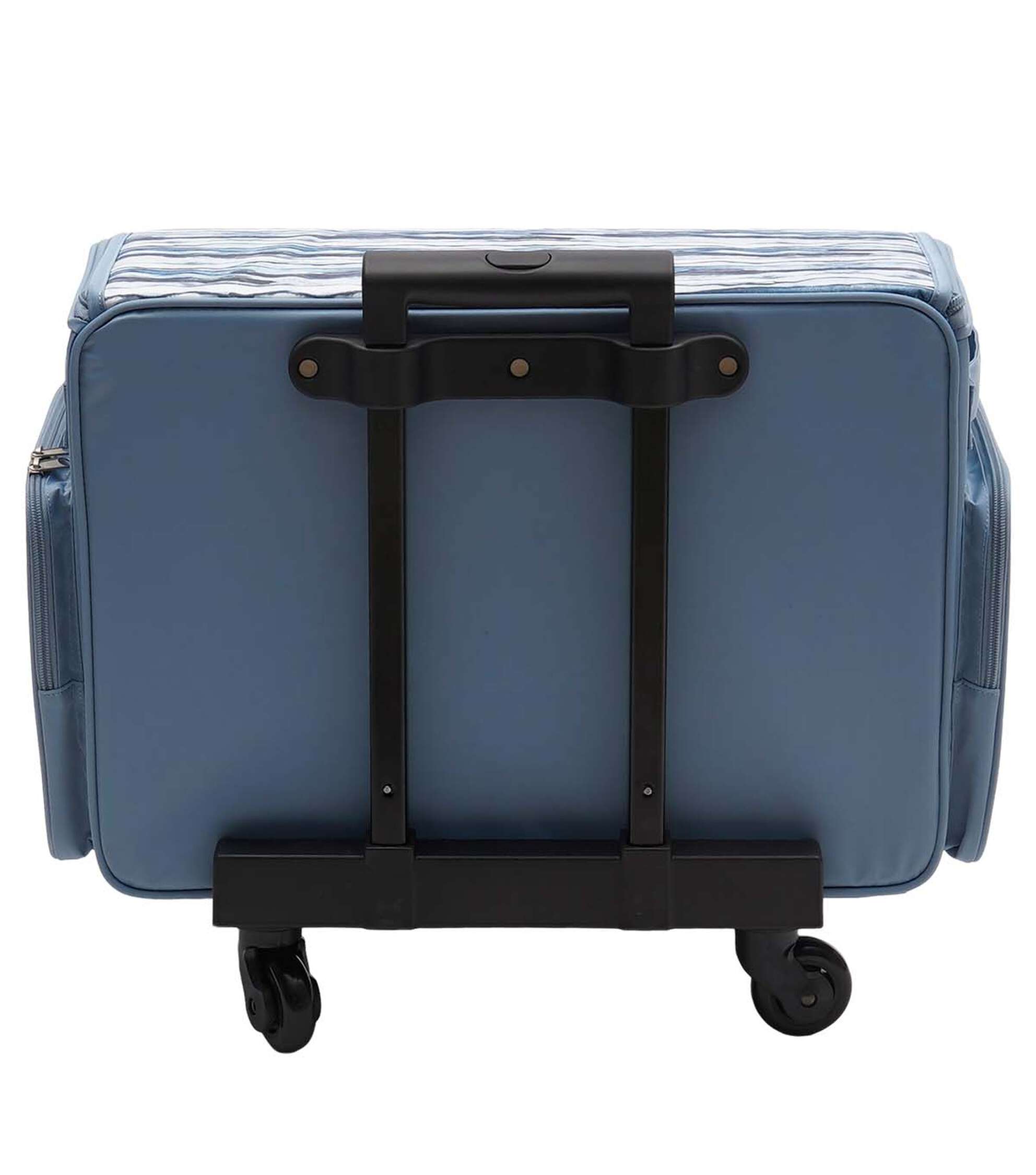 13′′ x 18′′ Blue Stripe Rolling Sewing Storage Tote by Top Notch
