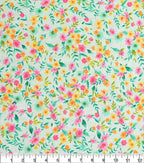 Floral on Light Green Easter Cotton Fabric