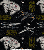 Star Wars Fleece Fabric 58 Ships Black