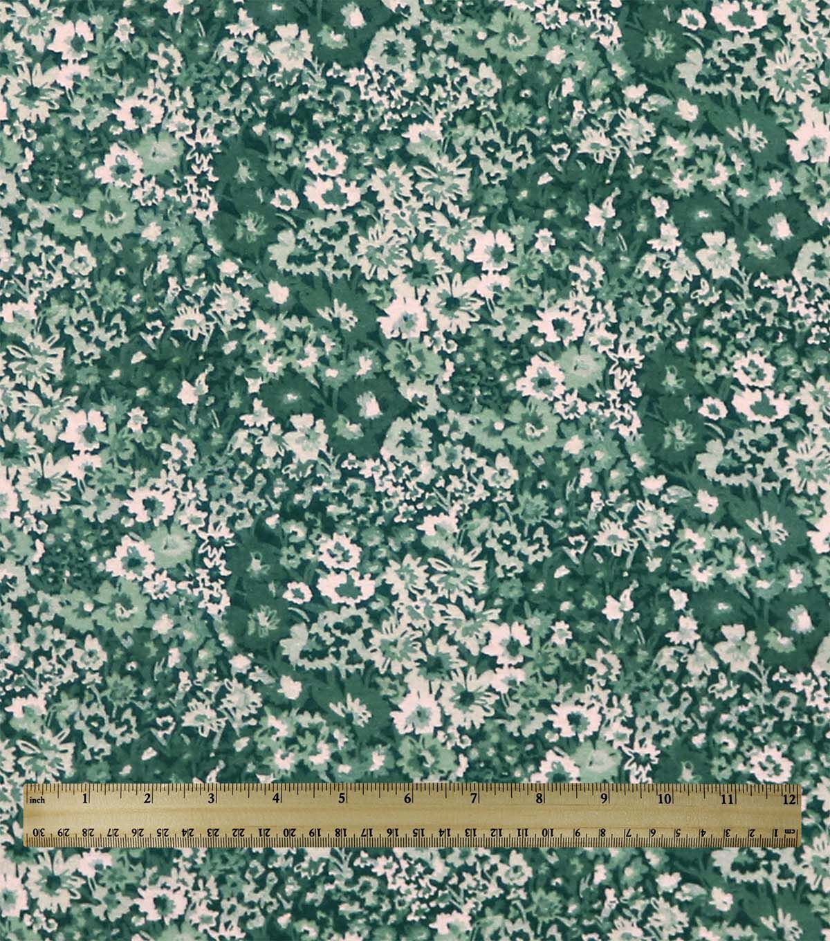 108 Green Tonal Floral Wide Flannel Fabric