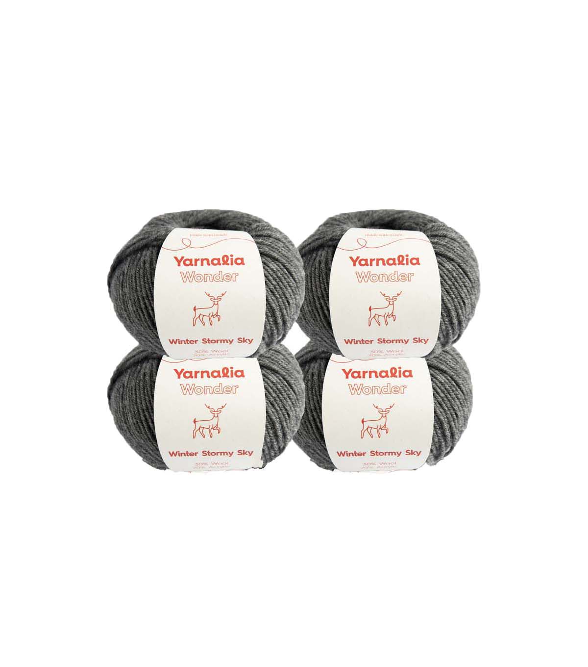 Yarnalia 123yds Worsted Wonder Wool Blend Yarn 4 Bundle