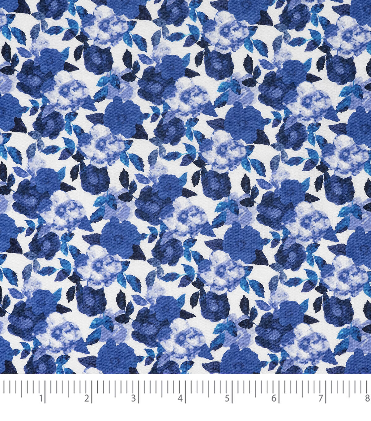 SINGER 18 x 21 Blue Floral Cotton Fabric Quarter Bundle 5pc