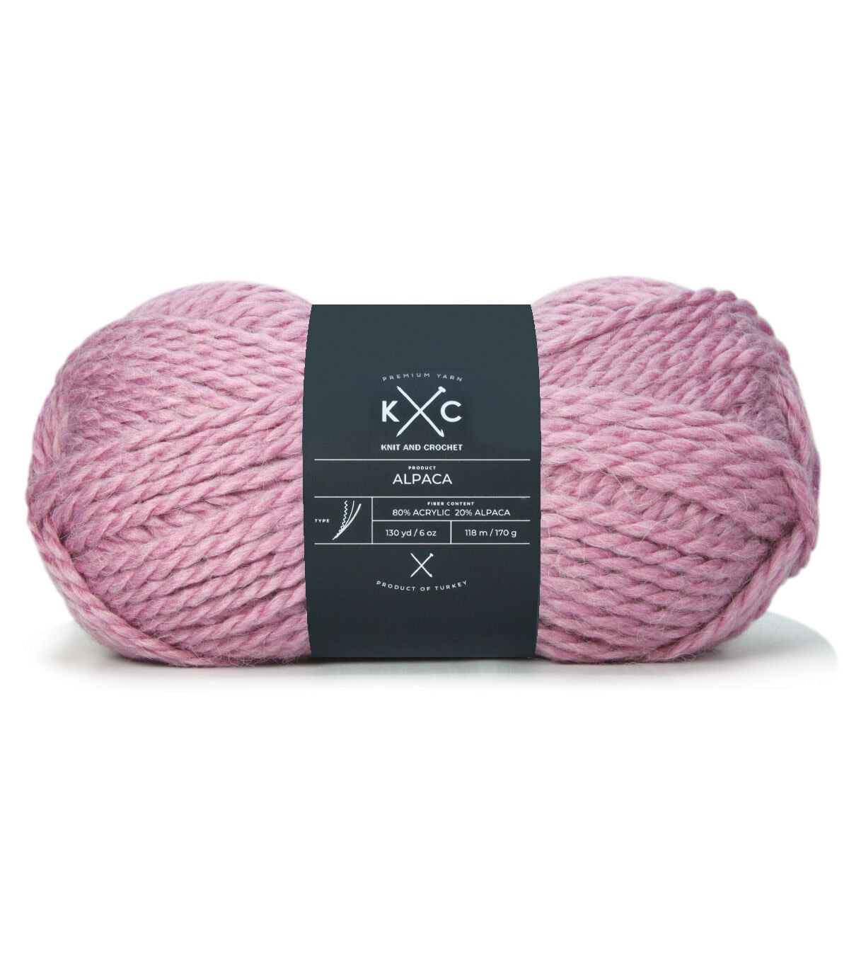 130yds Alpaca Super Bulky Acrylic Blend Solid Yarn by K+C
