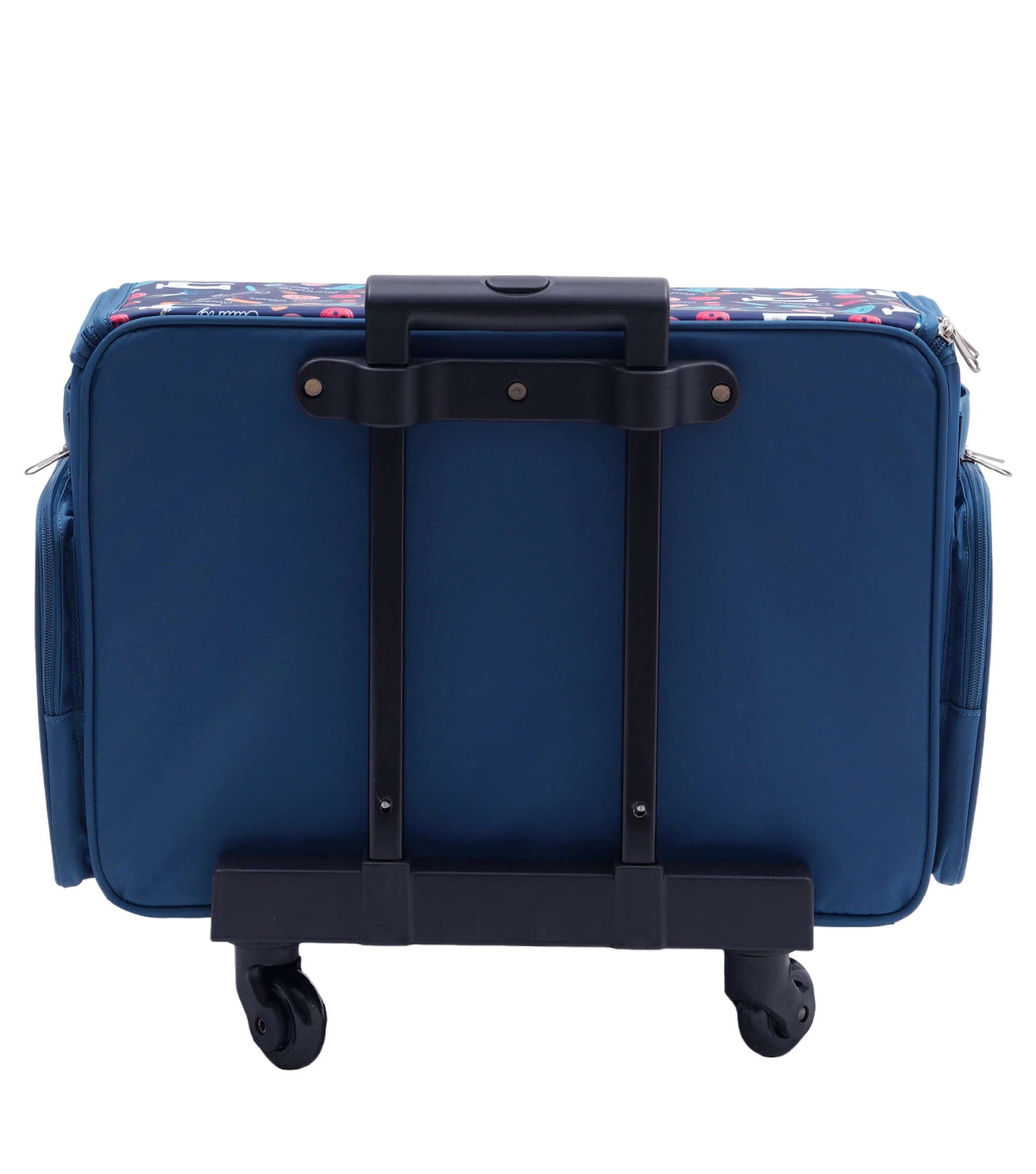 13′′ x 18′′ Dark Blue Rolling Sewing Machine Storage Tote by Top Notch