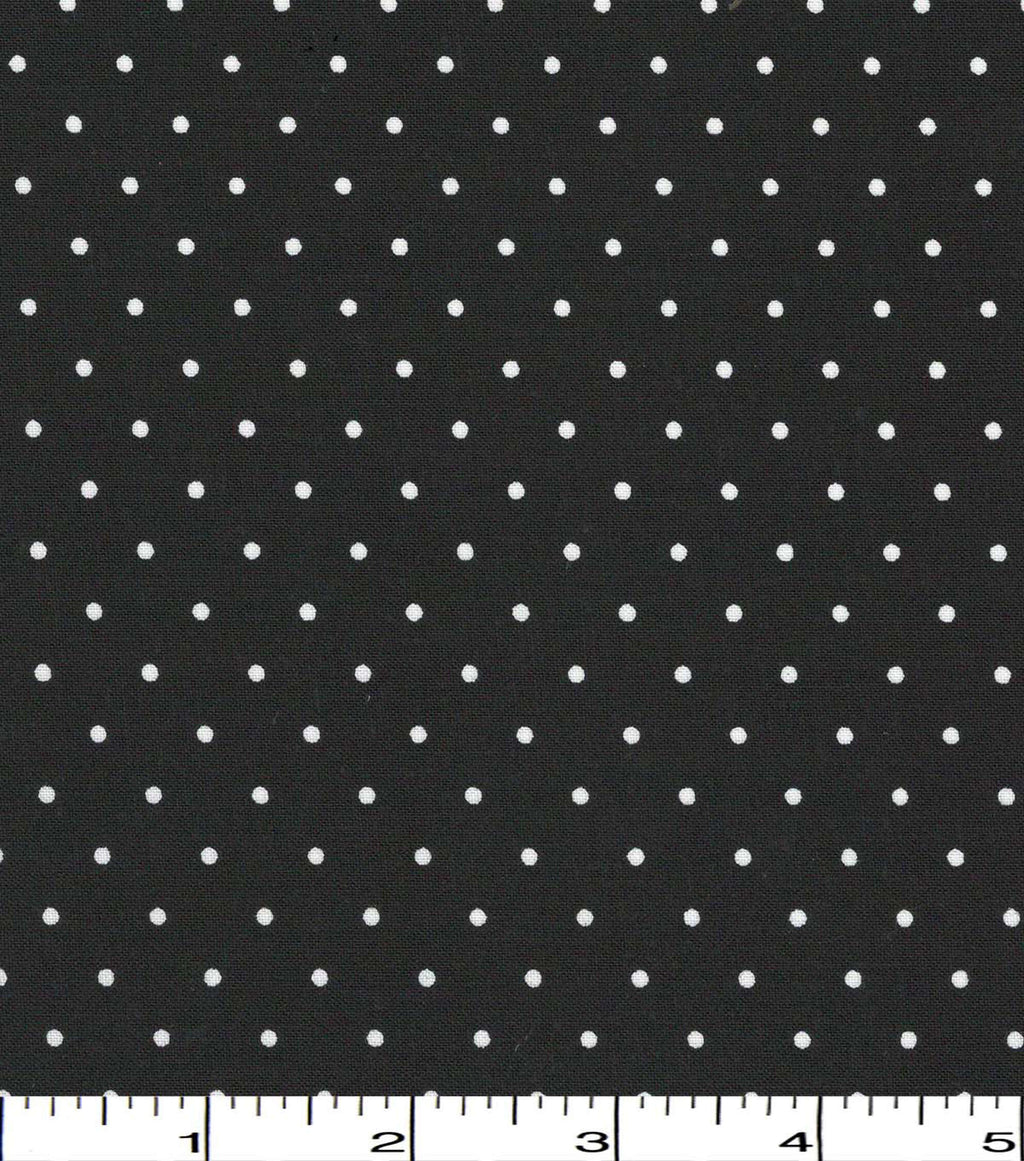 White Dots on Black Quilt Cotton Fabric by Quilter’s Showcase