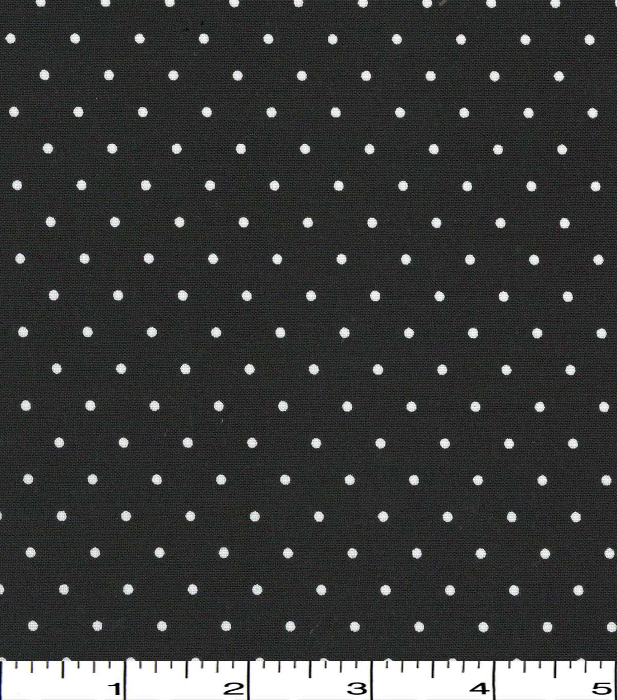 White Dots on Black Quilt Cotton Fabric by Quilter’s Showcase