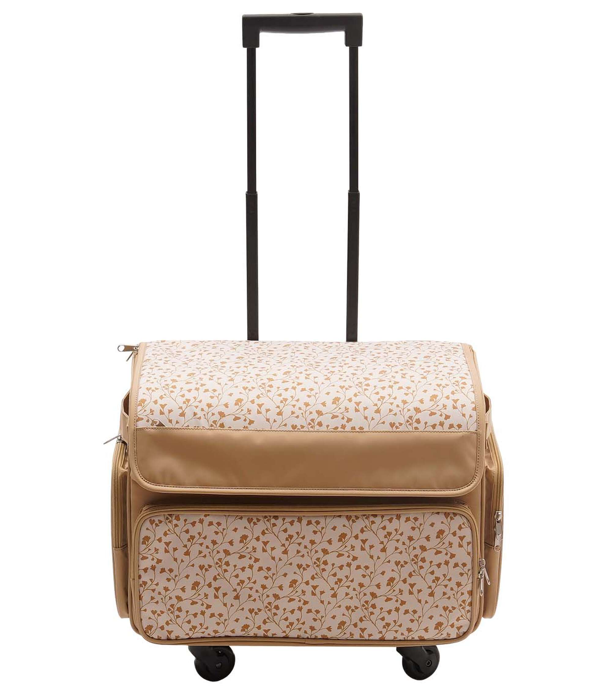 13′′ x 18′′ Ivy Golden Floral Rolling Sewing Storage Tote by Top Notch