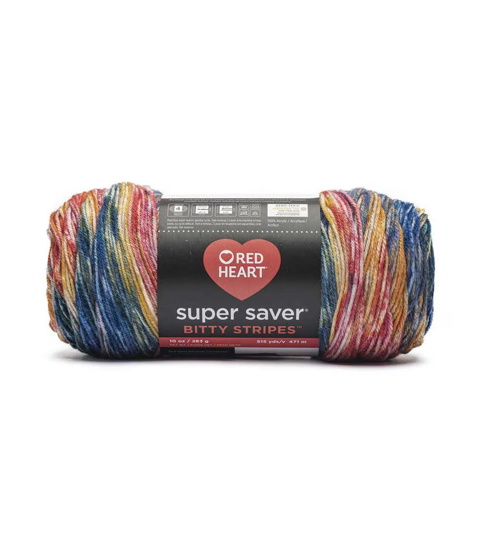 Red Heart Super Saver Bitty Stripe 515yds Worsted Acrylic Yarn